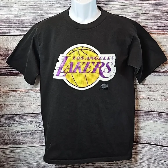 LOS ANGELES LAKERS BLACK SHORT SLEEVE PULLOVER TEE - Picture 3 of 7
